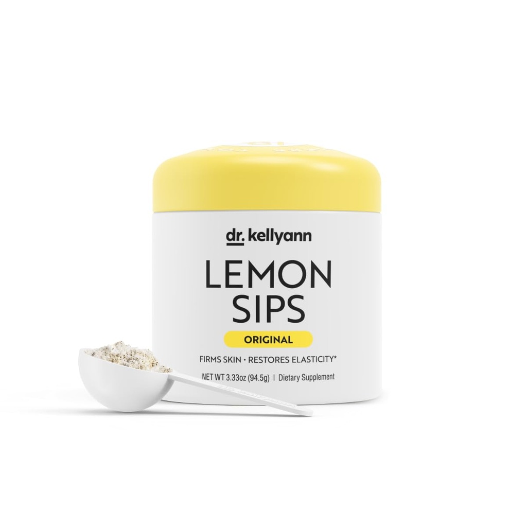 Dr. Kellyann Lemon Sips, Citrus Drink Mix (21 Servers) Rehydrateren, Detox, Revitaliseren, Suikervrij, Vetvrij, Niet GGO, Hydraten en bedrijven Huid (Citroen)