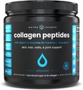 Poudre de peptides de collagène - Absorption améliorée, double hydrolysée, herbe, poudre de protéines kéto avec vitamine C - Supplément Premium pour la croissance des cheveux, la peau, les ongles, les articulations et les os, sans aromatisation