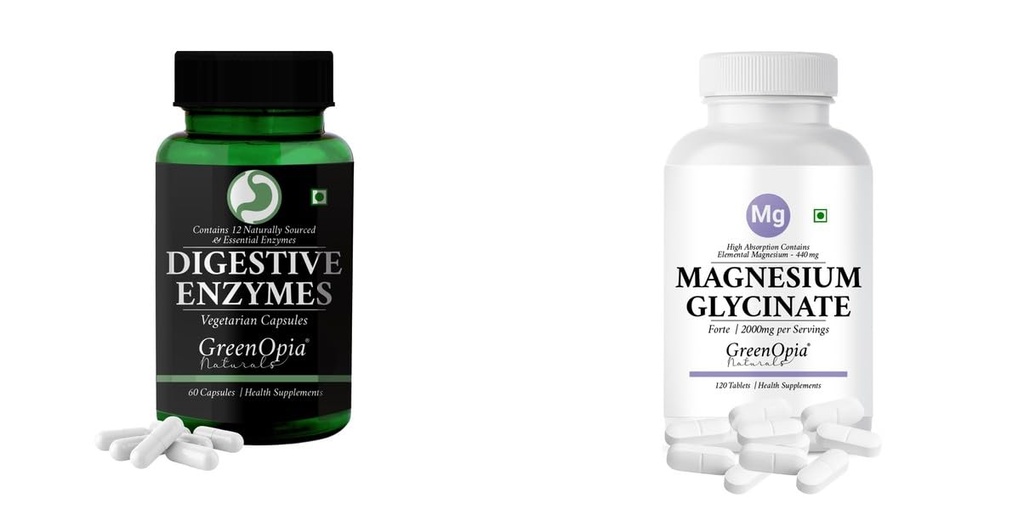 Digestive Enzymes Magnesium Glycinate Forte Tablets Wellness Daily Vitality |60 CAPSULES