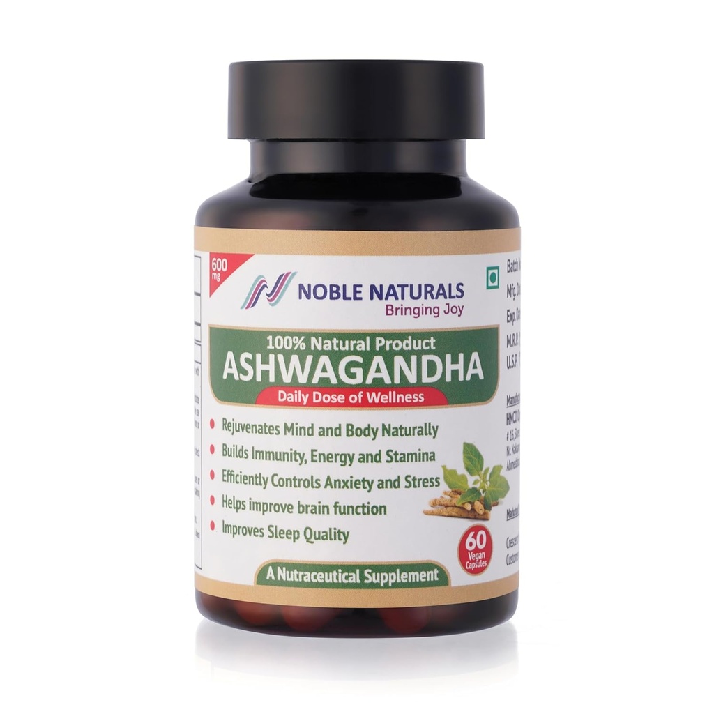 (Withania Somnifera) Ashwagandha | Rejuvenates Mind & Body | Energy & Vitality | Help Release Stress | General Wellness | Antioxidant | 60 Veg Capsules