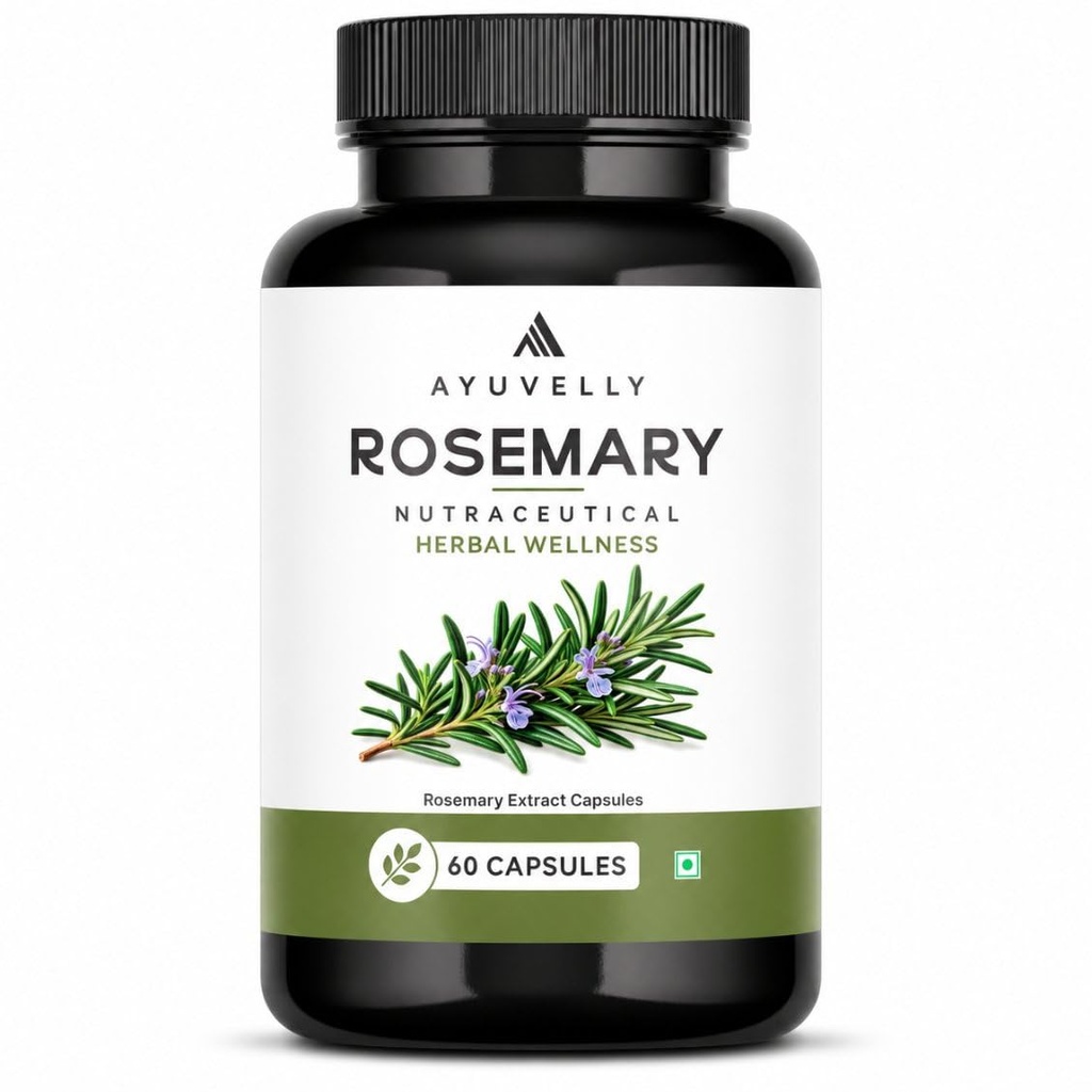 Rosemary Leaf Supplement Capsules | Veg Capsules | Daily Nutrition Support | 500 mg | 60 Capsules