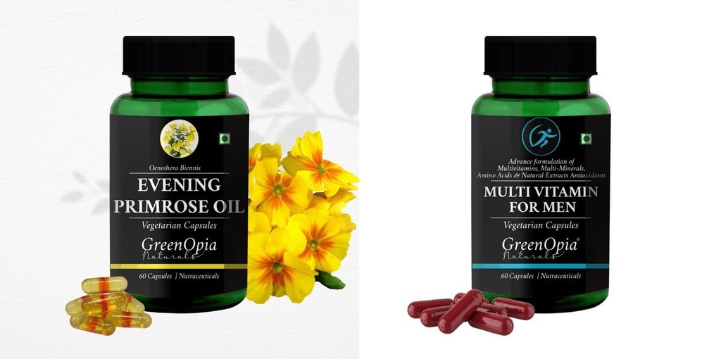 Evening Primrose Oil Multivitamins For Men Wellness Daily Vitality |60 CAPSULES