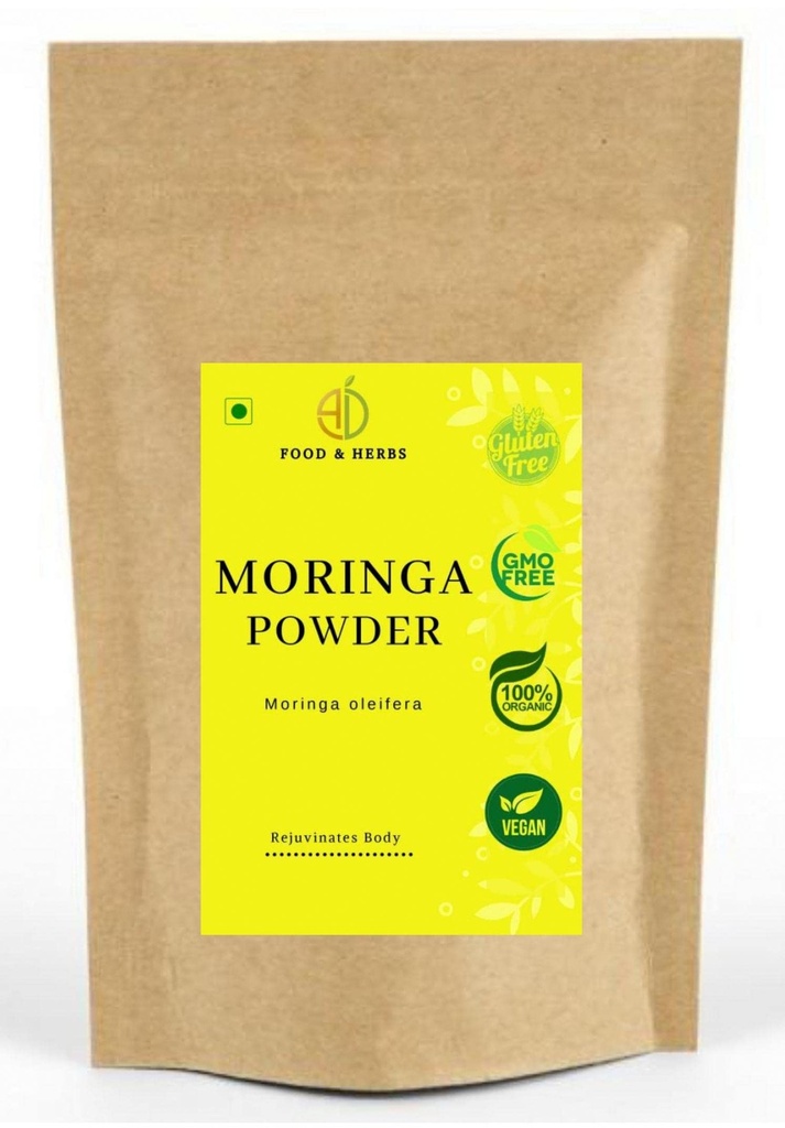 A D Food & Herbs Organic Moringa/Drumstick Plant/Moringa Oleifera Leaves Powder (100 Gms)