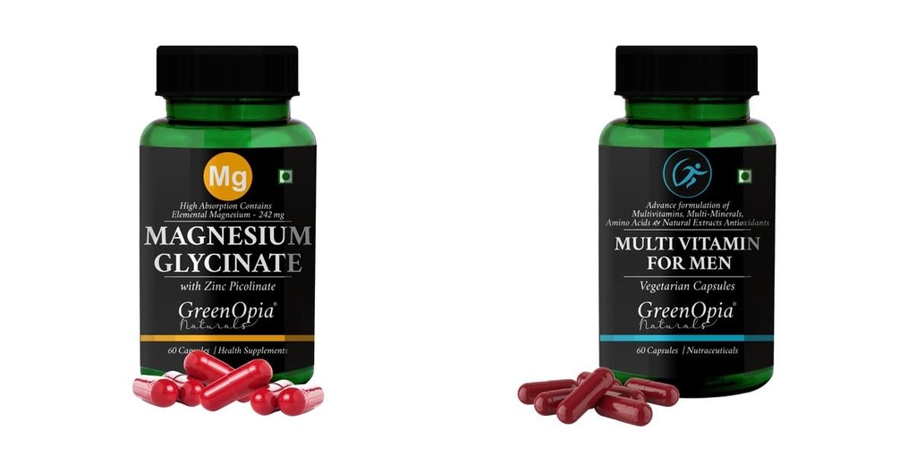 Magnesium Glycinate Zinc Multivitamins For Men Wellness Daily Vitality |60 CAPSULES