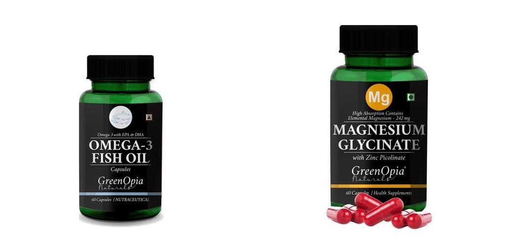 Fish Oil Magnesium Glycinate Zinc Wellness Daily Vitality |60 CAPSULES