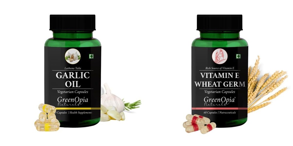 Garlic Oil Vitamin E Wheat Germ Wellness Daily Vitality |60 CAPSULES