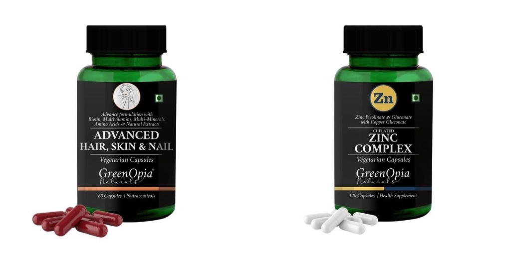 Advanced HSN (Hair, Skin Nails) Zinc Complex Wellness Daily Vitality |60 CAPSULES