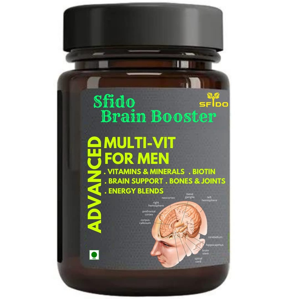 Sfido Brain Booster | Brain Booster Supplements | Improve Brain Strength | Brain Memory Power | Ayurvedic Product | Capsule | Pack of 1