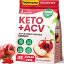 Apple Cider Vinegar Gummies, Advanced ACV Gummy met Probiotica, BHB, B12 en Keto Support - Keto Acv Gummies for Detox, Metabolisme, Digestie, Gut & Immune Health - Sugar Free, Vegan, 180 Counts