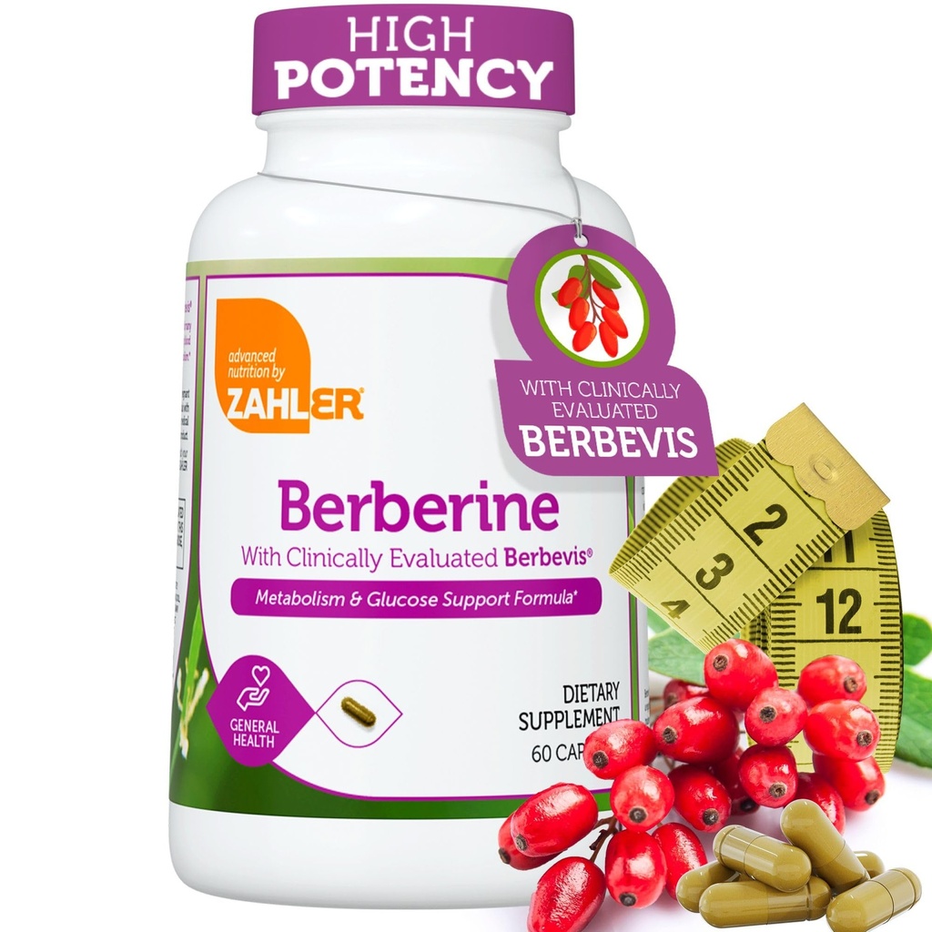 Berberine met klinisch geëvalueerde Berbevis, Metabolisme en Glucos Support Formula, 60 capsules.