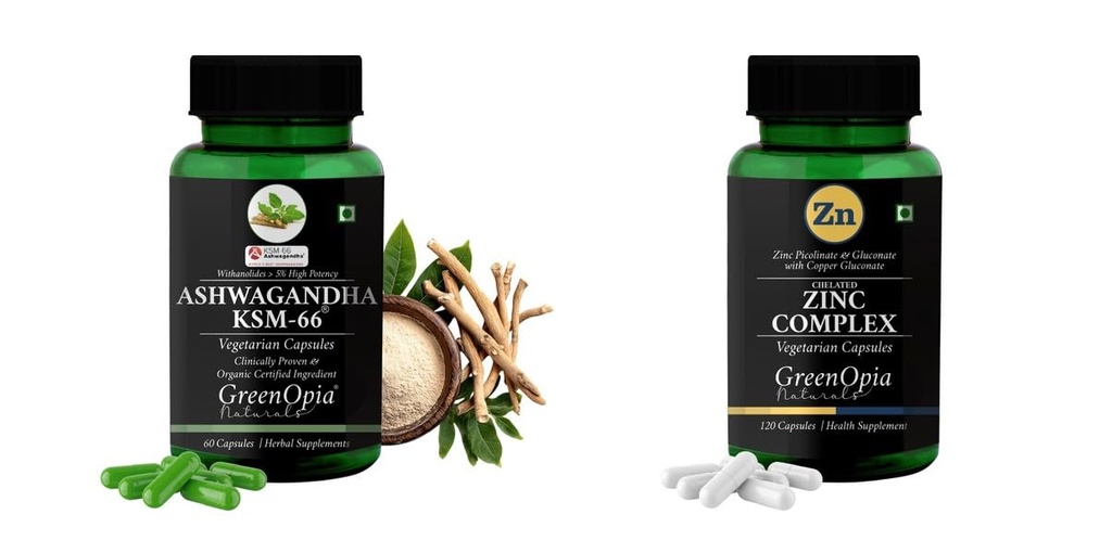 Ashwagandha KSM66 Zinc Complex Wellness Daily Vitality |60 CAPSULES