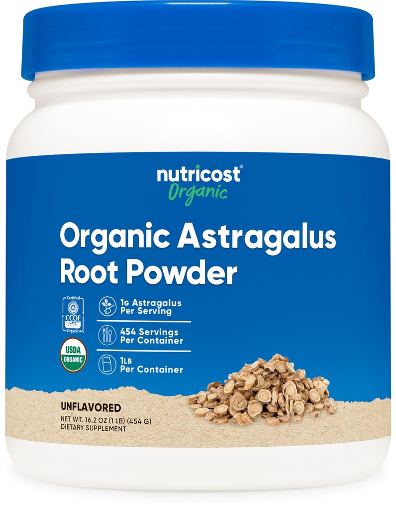 Nutricost Biologische Astragalus Wortelpoeder 1LB - Glutenvrij, Niet-GMO, Vegetarisch