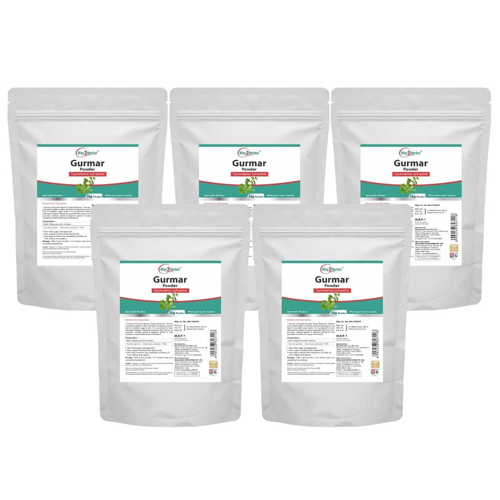 Way2Herbal Gurmar Powder (1 Kg Pack of 5)