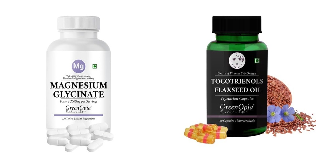 Magnesium Glycinate Forte Tablets Tocotrienols Flaxseed Oil Wellness Daily Vitality |60 CAPSULES