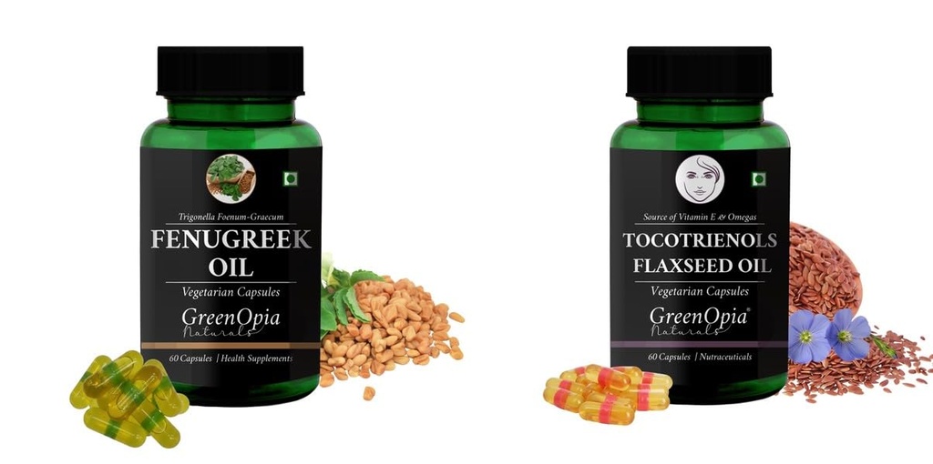 Fenugreek Oil Tocotrienols Flaxseed Wellness Daily Vitality |60 CAPSULES