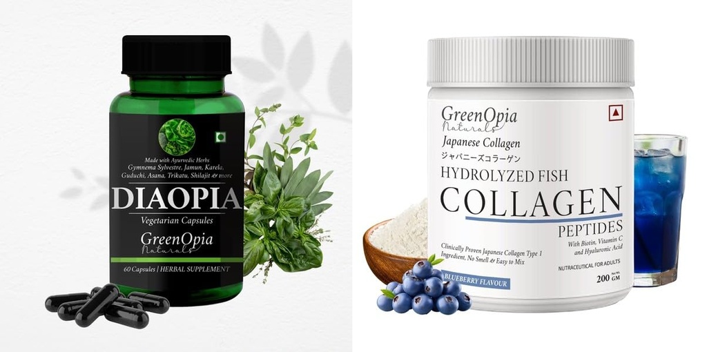 Diabetic Care Marine Collagen Peptides Powder Blueberry Wellness Daily Vitality |60 CAPSULES