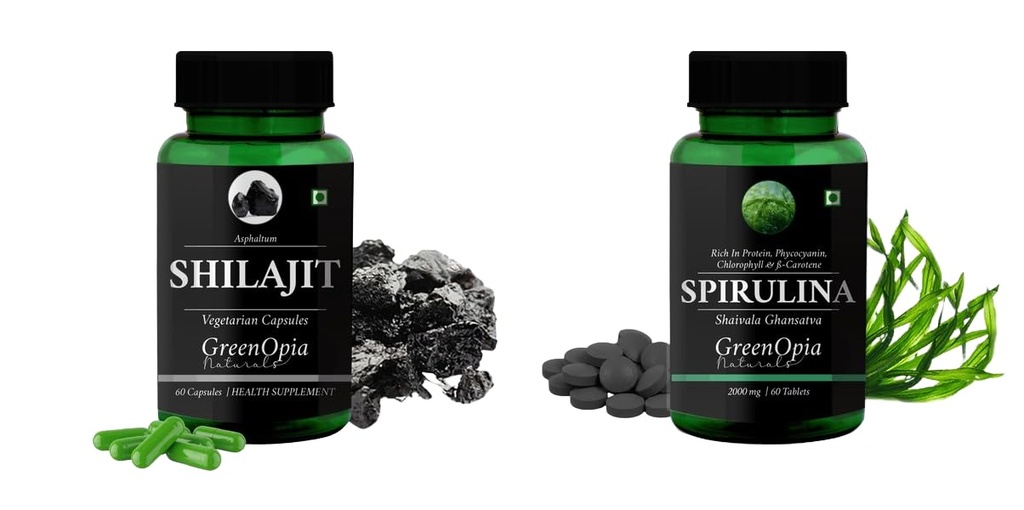 Shilajit Spirulina Wellness Daily Vitality 60 CAPSULES