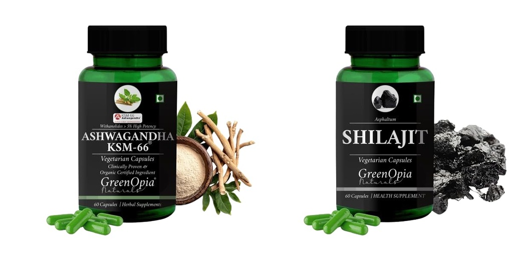 Ashwagandha KSM66 Shilajit Wellness Daily Vitality 60 CAPSULES