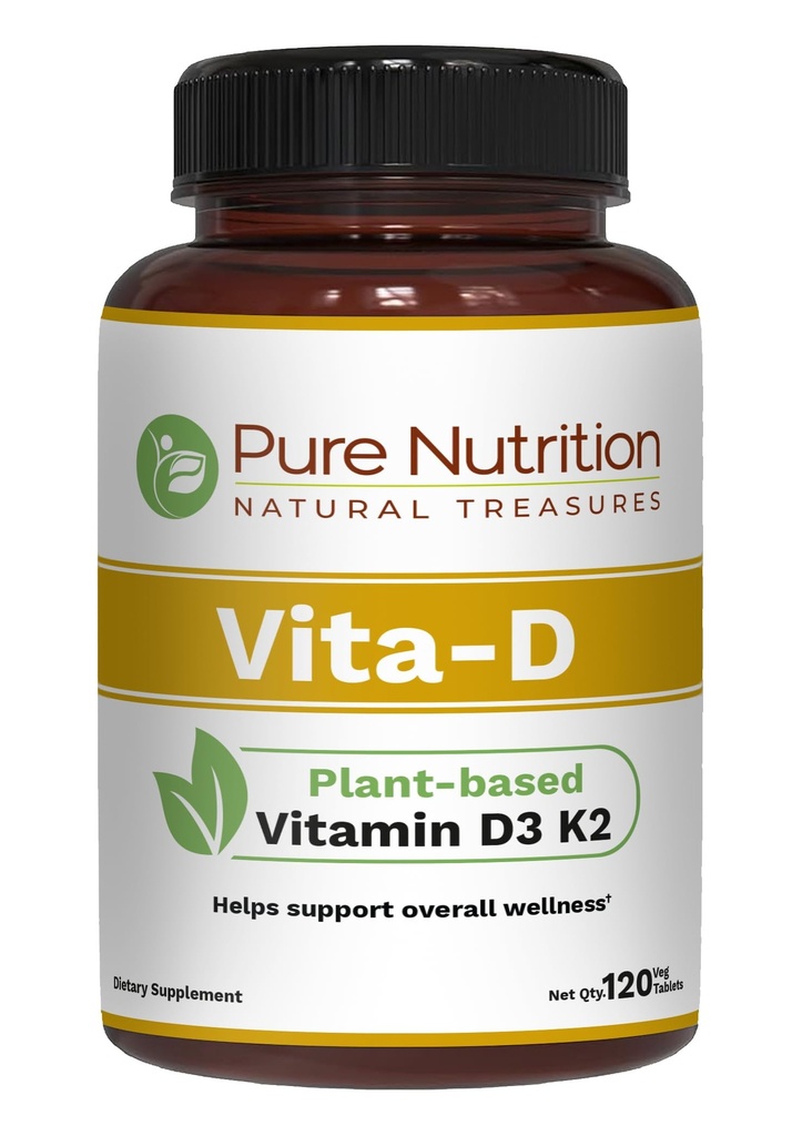 Pure Nutrition Vita D3 K2 - Vitamine D3 K2 supplement op basis van planten 