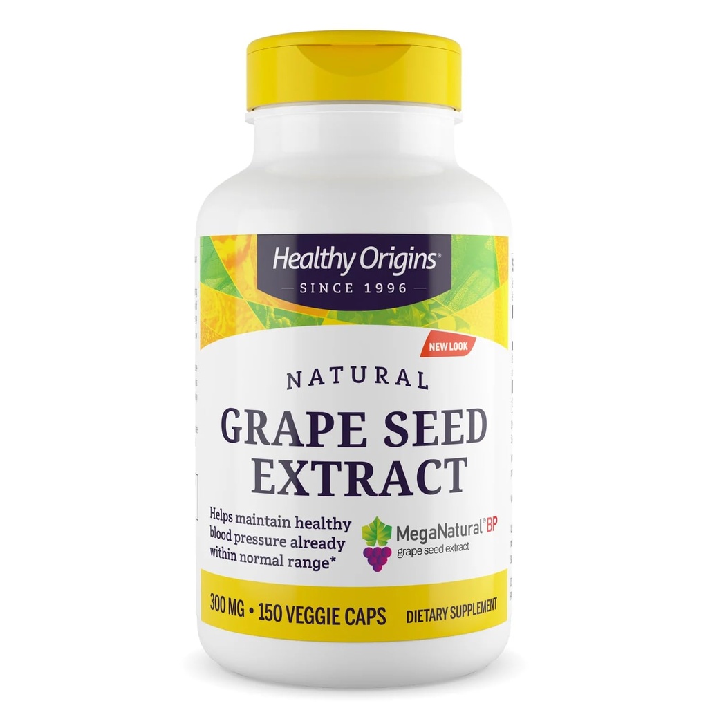 Gezonde oorsprong Grape Seed Extract 300 mg (Meganatural BP, Non-GMO, Californië-Grown, Glutenvrij, Ondersteunt gezonde bloeddruk), 150 Veggie Caps