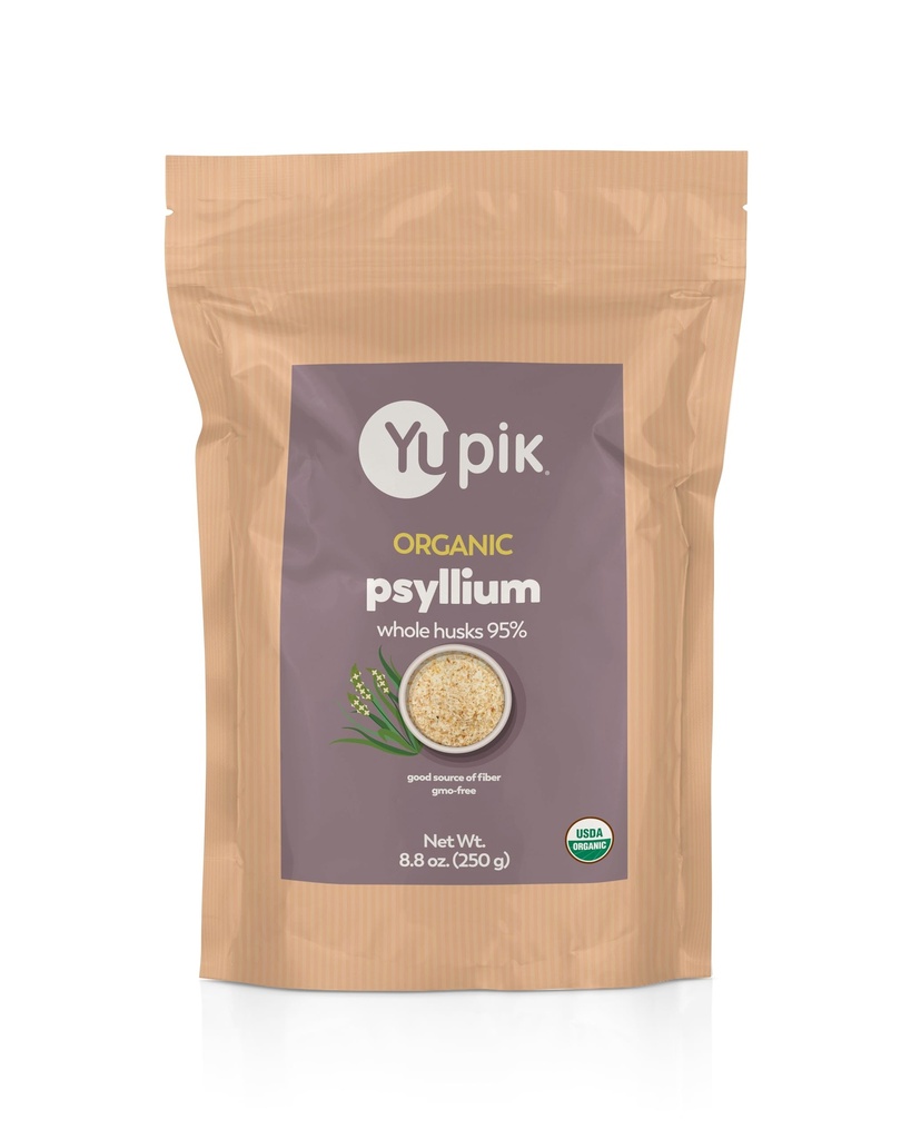 Psyllium de musc entier biologique de Yupik 8,8 Oz, 95% pureté, fibre soluble, USDA certifié, non-OGM, casher, sans gluten, sans sucre et sans gras, sans saveur, à base végétale, idéal pour la farine d'avoine et les céréales