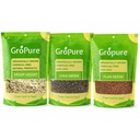 GroPure Organic Hemp Hearts, Flax & Chia Seeds Combo for Eating 525g