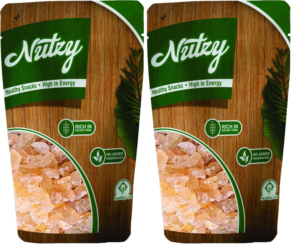 Nutzy Gond Katira 200 Grams | Tragacanth Gum Crystals | Kathila Gum | High Cooling Properties | 100% Natural | Badam Gond for Smoothies & Falooda Summer Drinks 200 Grams (Pack of 2)