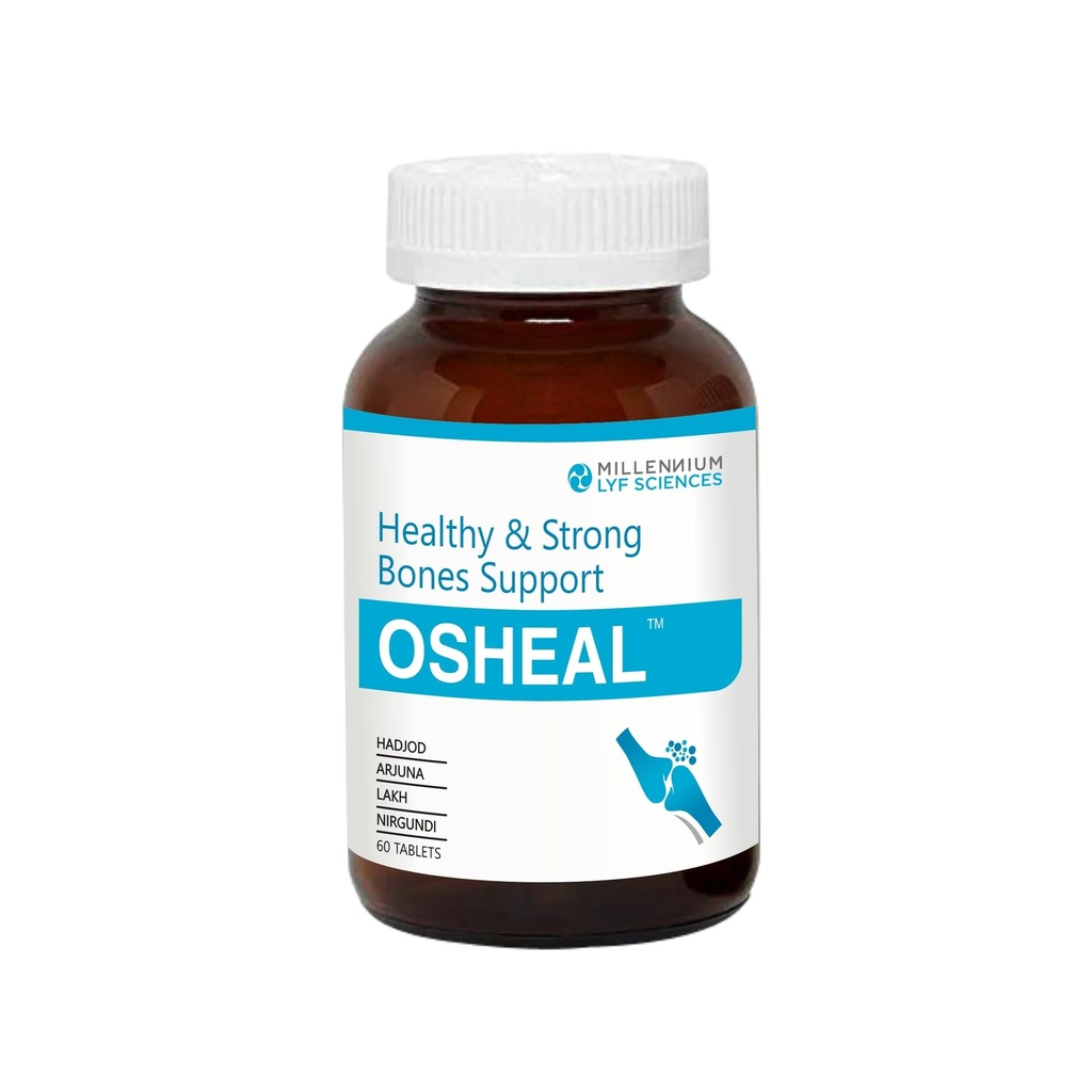 Osheal Tablets For Healthy and Strong Bones Support | Vegetarian Alternative to Calcium | With Hadjod, Arjuna, Lakh, Nirgundi | 60 Tablets