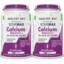 HealthyHey Nutrition Vegan Calcium with Magnesium, Vitamin D3 & Vitamin K2- Mk7 - BoneMax - Bone Health Complex - 120 Vegetable Capsules - Pack of 2