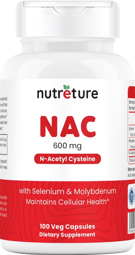 NAC Supplement N-Acetyl Cysteine leversupplement met Selenium & Molybdeen voor levergezondheid 