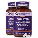 Carbamide Forte Chelated Magnesium Glycinate Citrate Supplement 1382.91mg Per Serving - 120 Veg Tablets (Pack of 2)