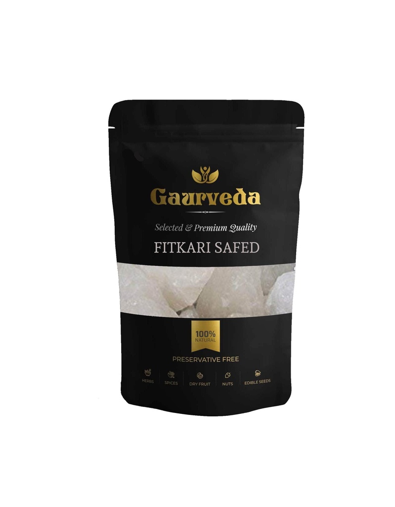 Gaurveda Fitkari Safed - Phitkari Safed - Potassium Alum - Alum White - Natural (1000 Grams)