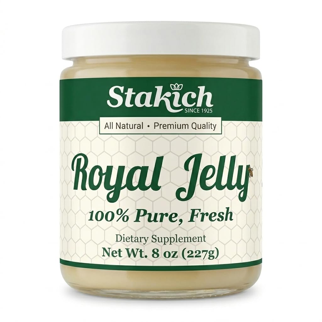 Stakich Jelly Royal frais - Pure, tout naturel - Pas d'additifs/arômes/préservatifs ajoutés - 8 Ounce (227 Gram)