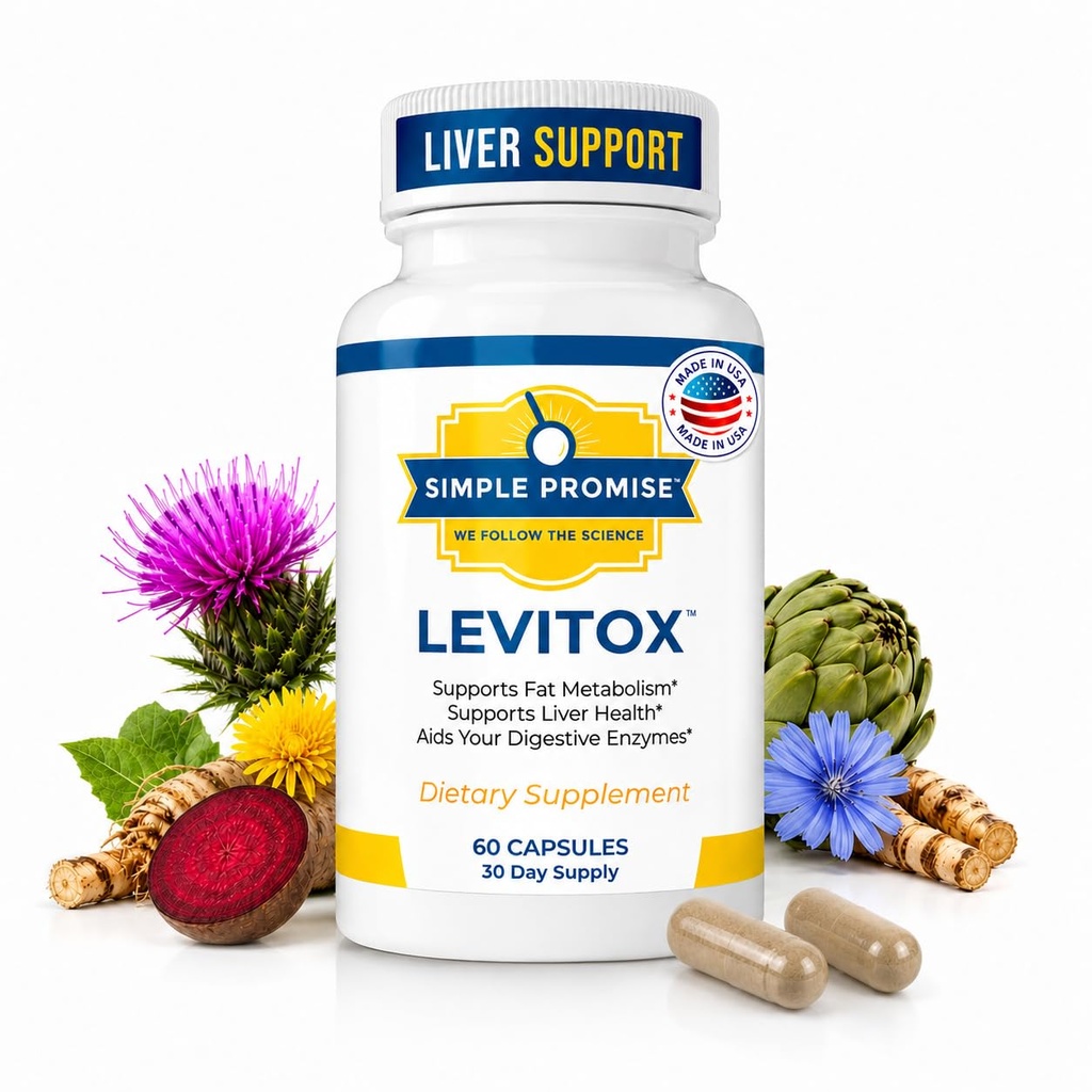 Levitox - Melkdistel Lever Detox Supplement met Dandelion Root en Artichoke Extract - Ondersteunt de lever Gezondheid, Metabolisme en spijsvertering - 60 capsules