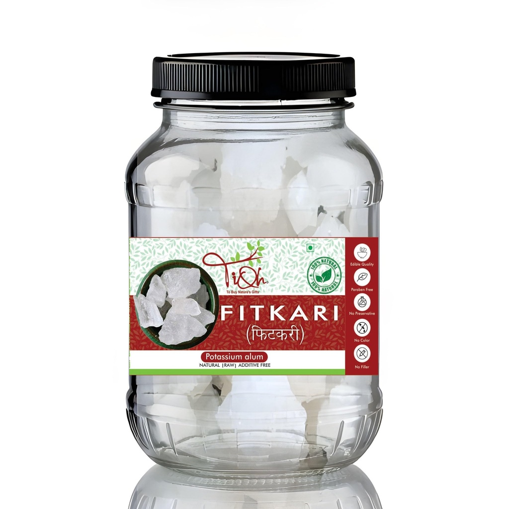 Fitkari Natural Potassium Alum Crystal, Raw, Multi-Purpose for Beauty and Hygiene,Alum Stone for Face | Fitkari Stone for Skin Tightening, Water Purification, Shaving & Teeth Care | Premium White Crystals Fitkiri Alum | Gentle & Effective Pack of (400 g)