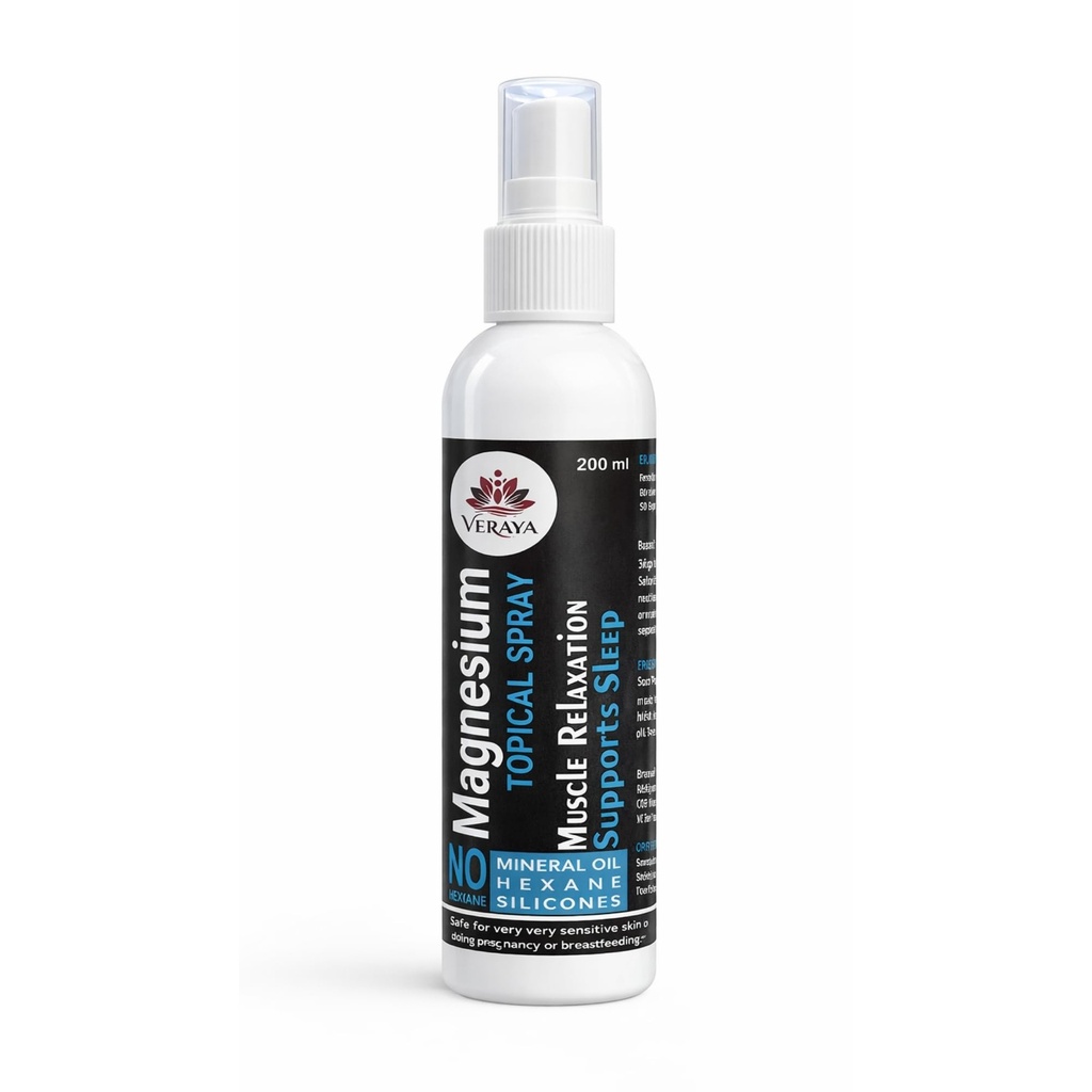 Magnesium Oil Spray, Topical Application, 200 ml, Muscle Recovery and Sleep Support, Fast Absorbing, Unflavoured