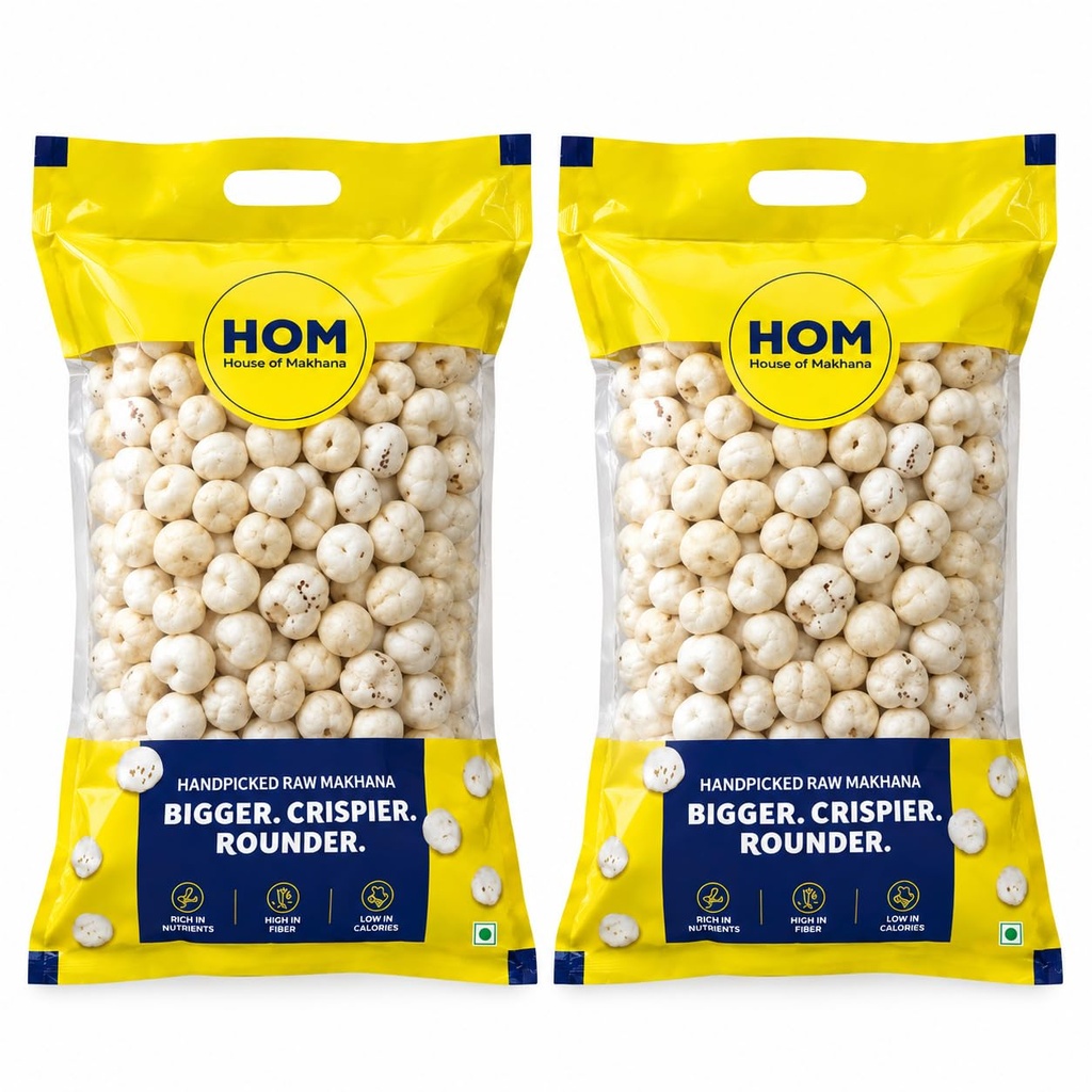 H O M House Of Makhana | Premium Plain Phool Makhana | Fox Nuts | 500g