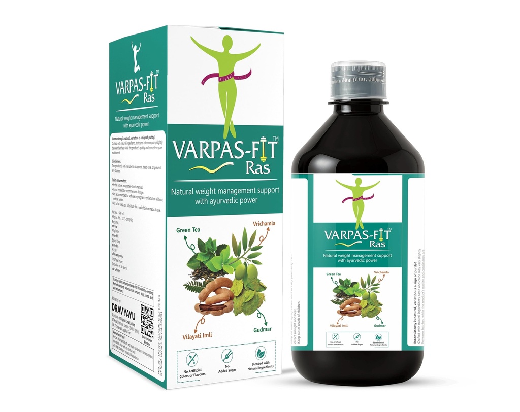 Varpas Fit Ras – Ayurvedic Metabolic and Digestive Wellness Tonic for Energy, Appetite Control and Natural Balance | 500 ml | Time-Tested Herbal Formulation