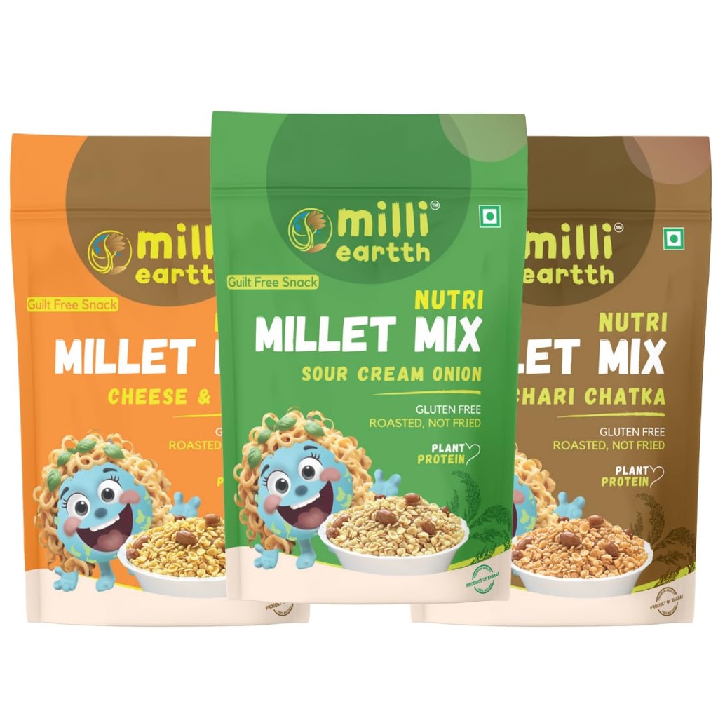 millieartth Nutri Millet Mix Combo Pack, Achari Cheese Herb Onion