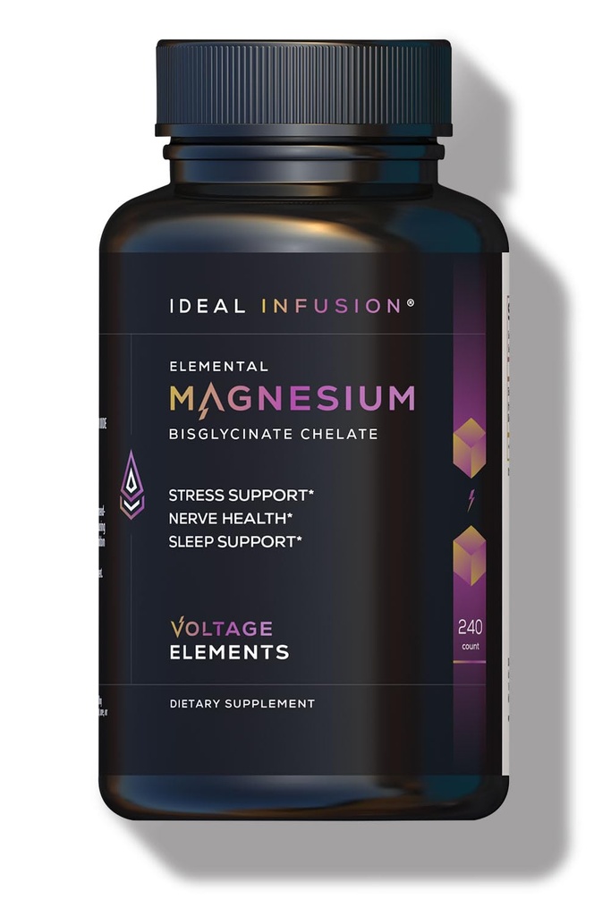 Spanningselementen Magnesium Glycinate Chelate 2777mg - Bevordert ontspanning en diepe slaap - Elementale Magnesium 500mg (240 capsules) Veganistisch