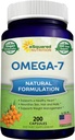 aSquared Nutrition Purified Omega 7 Fatty Acids-200 Capsules from Natural Sea Buckthorn, XL Vitamine Supplement,No Fish Burp,Vegan, Omega 3 6 9 for Complete Weight Loss Results