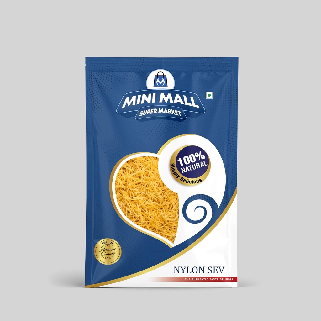 MiniMall Super Market Nylon Sev/Namkeen Barik Sev For Bhel Chaat and Sevpuri Chat Papdi Sev/Non Spicy Sev (1 Kg)