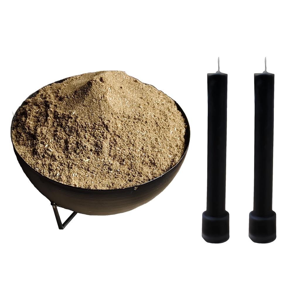 De-Addiction Intention Mix with 2 Taper Candles | 75+ Ingredient Spiritual Blend for Addiction Release, Aura Cleansing & Energy Detox. (30 Grams)
