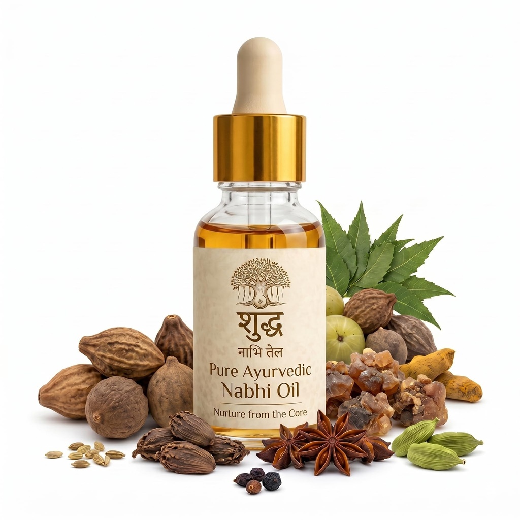 Navel Oil Detoxifies & Cools Body | Belly Button Oil For Glowing Skin, Weight Loss, Snoring, Sugar Control, Digestion & Gut Health With Ayurvedic Formula | Nabhi Oil with Herbal Ingredients & Non Sticky Formula