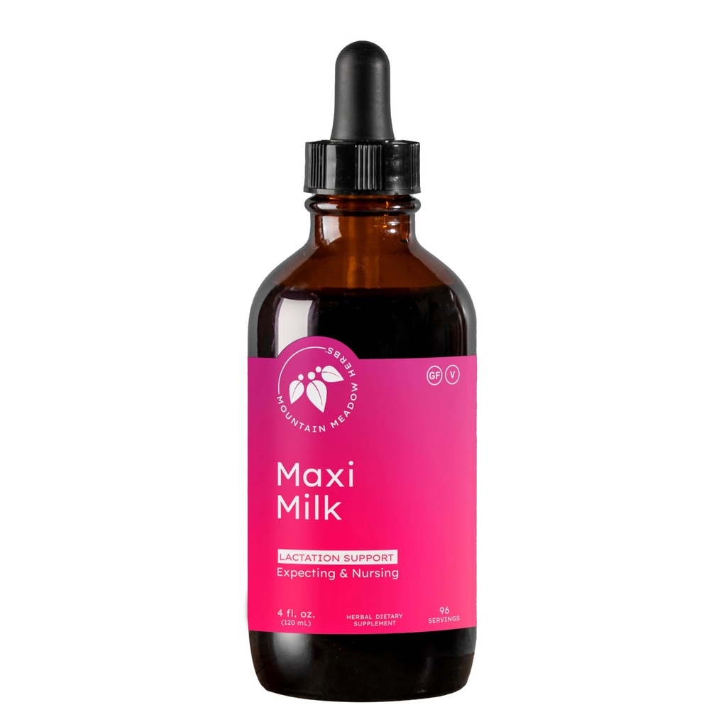 Mountain Meadow Herbs Maxi-Milk- Natural Liquid Lactation Support pour augmenter la production de lait maternel rapidement et efficacement pour les mères allaitantes - 4 oz