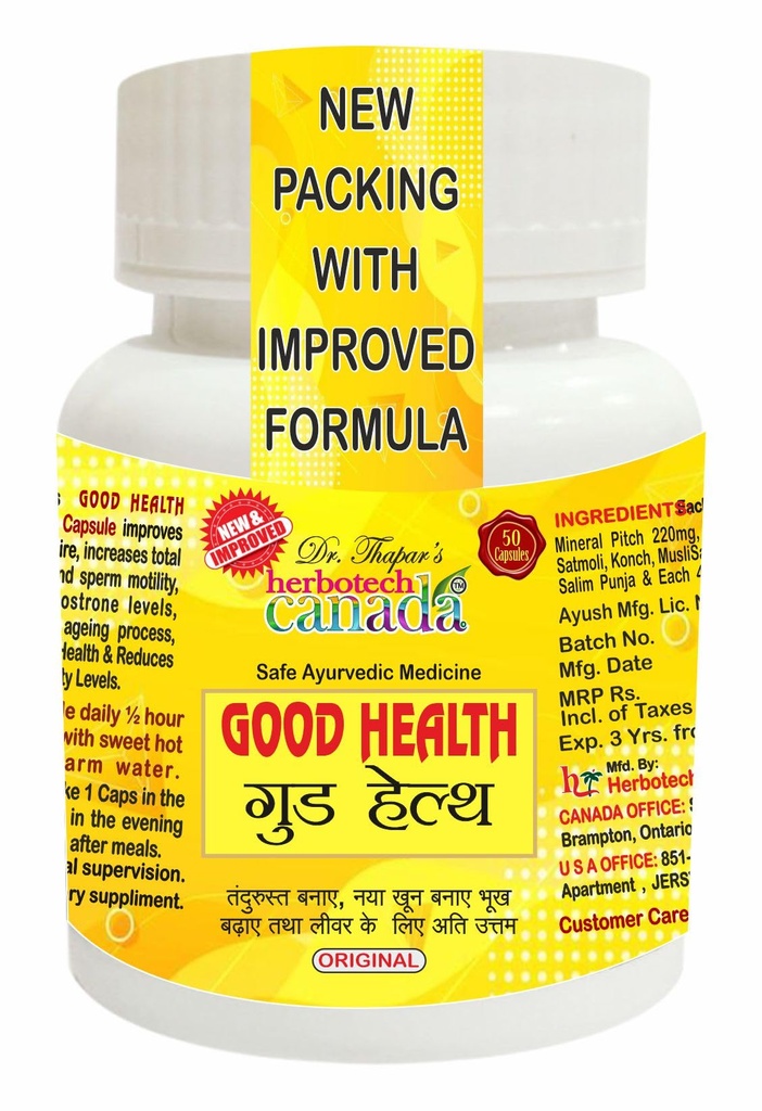 Good Health weight gain l loss of appetite and liver Care by Dr. Thapar’s Herbotech Canada 40+10 Capsule XTRA