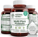 Natuurlijke Nutra Ultimate Flora Probiotica voor vrouwen en mannen, helpt bij het verbeteren van de spijsvertering, bijdraagt aan de algehele gezondheid, bevordert immuunsysteem, Multi-stam met Lactobacillus, Acidophilus, 60 capsules
