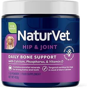 NaturVet Calcium-Phosphorus voor honden, ondersteunt sterke en gezonde botten, verbeterd met essentiële mineralen & vitamine D, geen kleur, 16 Oz