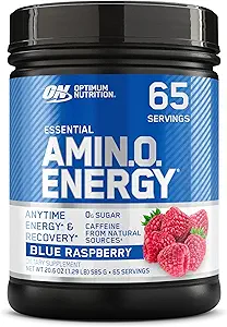 Optimum Nutrition Amino Energy - Pré-entraînement avec le thé vert, BCAA, acides aminés, Keto Friendly, extrait de café vert, poudre d'énergie - Berry sauvage, 30 portions (paquetage mai Vary)