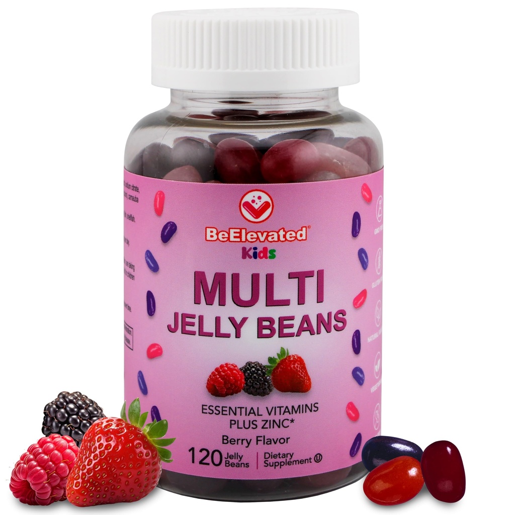 Multivitamine Jelly Beans - Kauwbare vitamines Gummy's met zink voor kinderen - Immune Ondersteuning Vitamine Supplementen - Vegetarische Multivitaminen Gummy Supplement voor kinderen - 120 Berry Beans